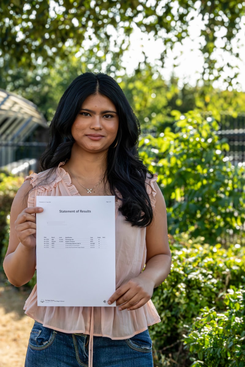 The Regis School sixth formers celebrate A Level success