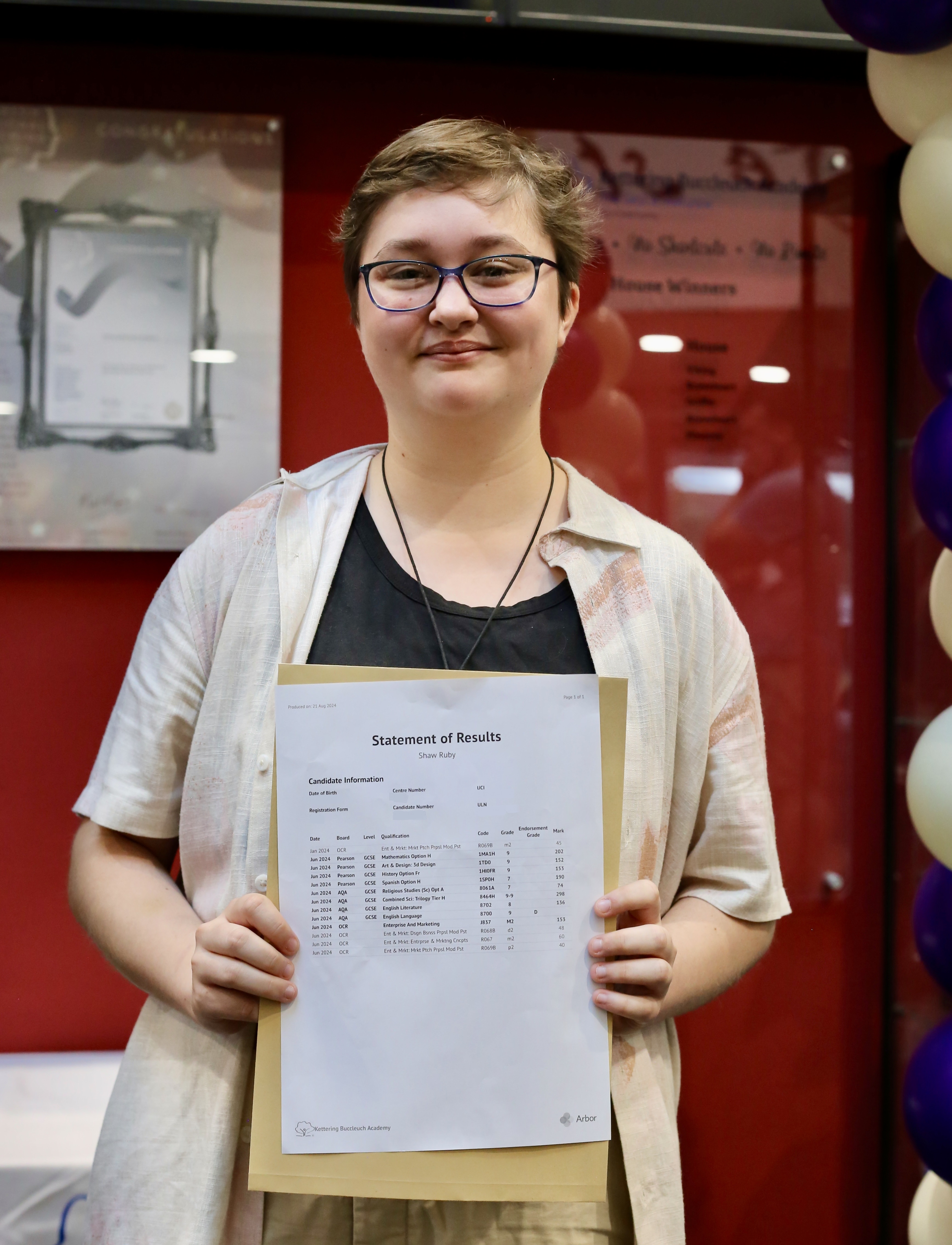 Joy at KBA on GCSE Results Day