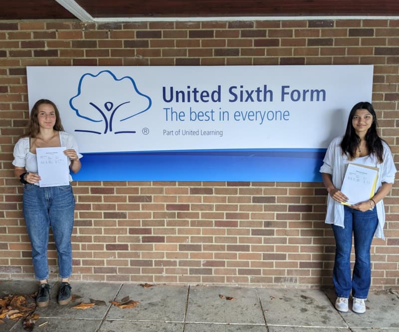 Students at United Sixth Form celebrate A Level results