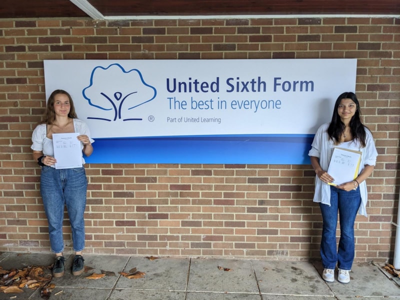 Students at United Sixth Form celebrate A Level results