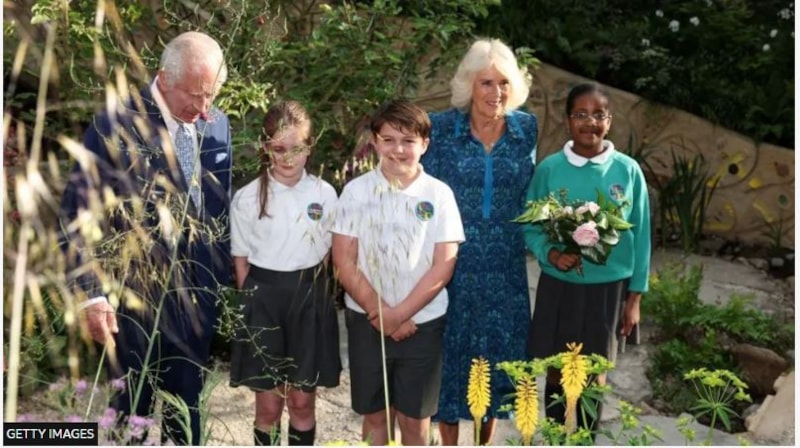 King and Queen Meet Sulivan Primary School Pupils at RHS Chelsea Flower Show