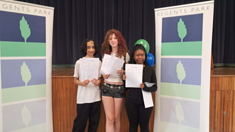 Hard work rewarded as Regents Park Community College pupils collect GCSE results